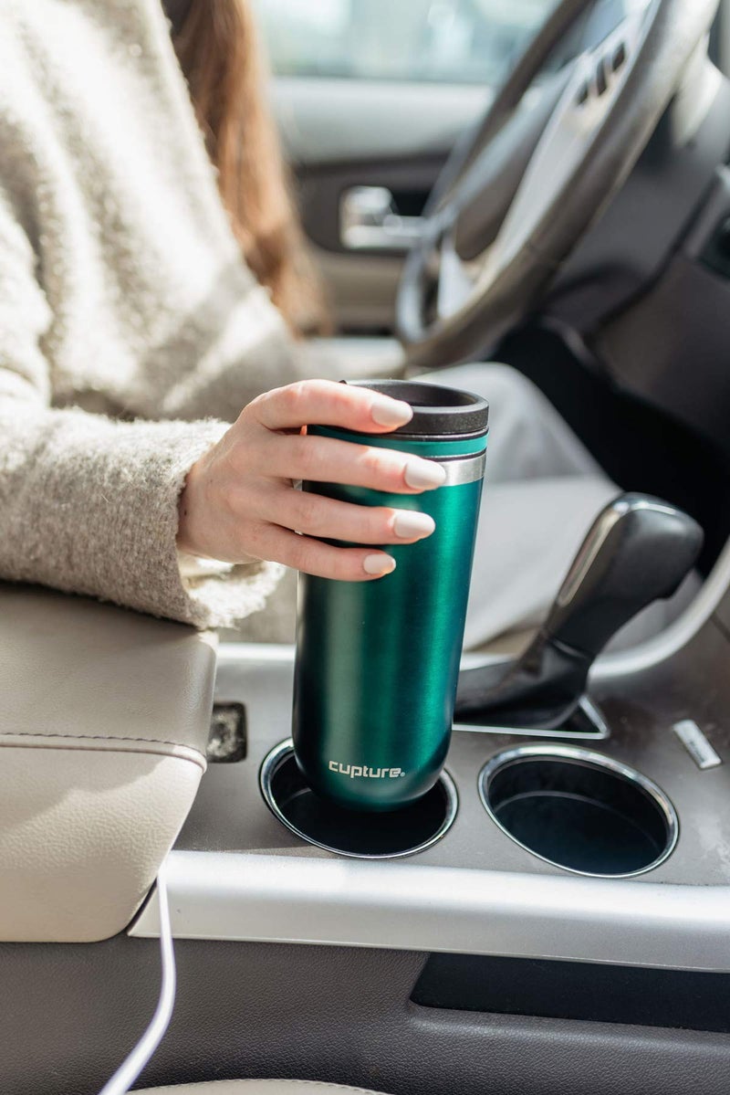 Cupture TWIST-TOP Vacuum-Insulated Stainless Steel Travel Mug, 16 oz, Winter White - Image 2
